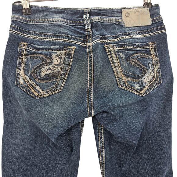 Silver Jeans Co Womans size W26/L31 Suki Mid Slim Bootcut Denim Blue Jeans Y2K - Picture 2 of 9
